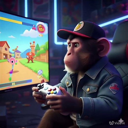 monkey playing video games