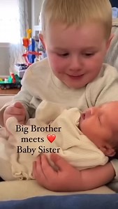 My heart is exploding watching this cute boy react to meeting his little sister. #wholesome #positivevibes Great Job @alison.retelle | Tony Adkins