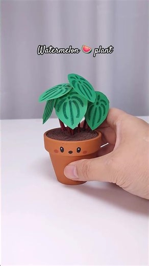 Miniature Watermelon Paper Plant #diy #miniature