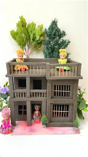 Beautiful miniature clay house 🏠 #craft #diy #clayhouse #shorts