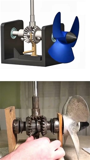 Outboard Motor Gearbox Explained || How an Outboard Motor Transfers Power #cad #3d #shorts