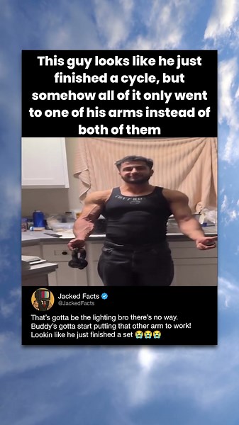 This guy looks like he just finished a cycle, but somehow all of it only went to one