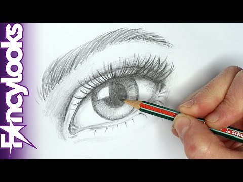 How to draw an eye using pencil-English captions