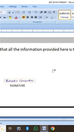 how to insert signature in Ms word #computereducation