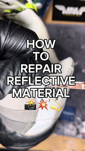 Repairing reflective material with Angelus Leather Filler and Transluc...