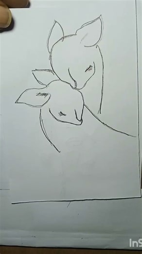# short # drawing tutorial # cute dear drawing # drawing of cute dear