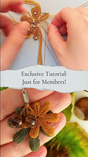 DIY Micro Macramé Chestnut Leaf 🍂 | Members Only Tutorial