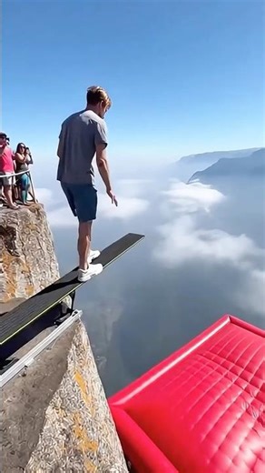 Cloud Trampoline?! 😱🔥 #HighAltitudeExtreme #VisualSpectacle