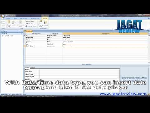 Microsoft Access 2007 - create table
