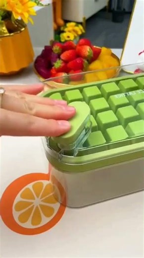 SKU ID: Q96957 Button Press Ice Cube Tray Mold with Storage Box and #ValueForMoney