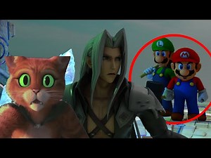 Puss In Boots Whistle Meme But It's Sephiroth vs Mario and Luigi
