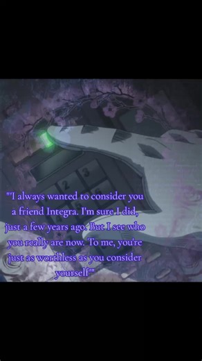 Quintegra angst because yes|There's a reason I compared them to Utenanthy 🤷🏾| Okay fr they're not actually toxic Yuri, this is just a backstory thing. Like years before Hellsing takes place lol| I love Integra and I do much, we're a top 3 Hellsing ship