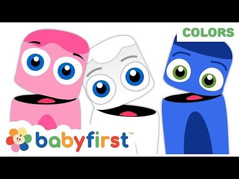 Color Collection: Pink, White, Blue | Learn Colors w Color Crew | Coloring for Kids | Baby First TV