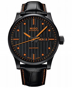 Mido Men's Swiss Automatic Multifort Black Leather Strap Watch 42mm - Macy's