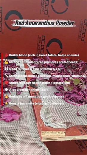 Red Amaranthus Powder Making 🌱 | DIY Solar Dryer Process | 100% Natural Method