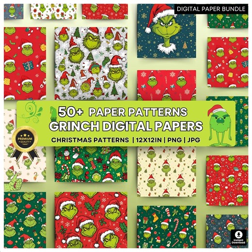 Christmas Grinch Digital Papers – Whoville Patterns – Grinch Patterns – Grinch Gift Paper – Whimsical Christmas Grinch Patterns Grinch Print - Etsy