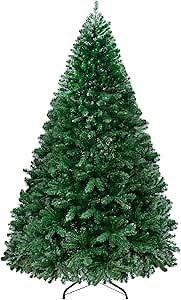7.5 Ft Christmas Tree - Premium Spruce Holiday Artificial Christmas Trees with 1346 Branches and Metal Collapsible Stand for Home, Office Christmas Party Decorations, Green