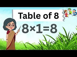 Multiplication table of 8 for kids Kids educational video