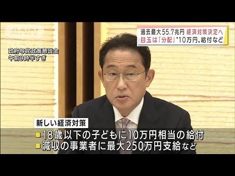 “過去最大”経済対策 まもなく閣議決定へ(2021年11月19日)