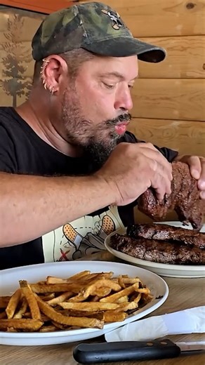 Taking on a giant steak challenge