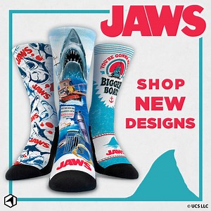 🦈 You’re gonna need a bigger sock drawer! 🧦 Shop the official JAWS collection from Rock ‘Em - Don’t miss out on the Exclusive VHS Box Set - Limited to 100! | Rock 'Em Socks