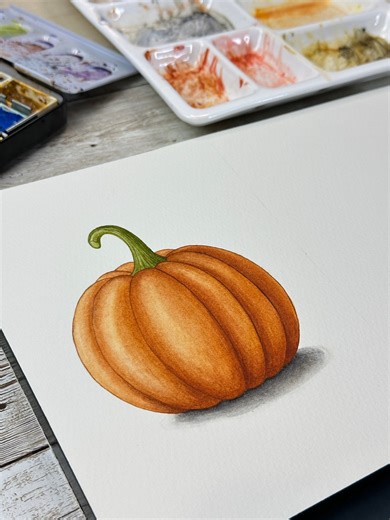 582K views · 11K reactions | Paint pumpkin with me using watercolors. #art #arttutorial #painting #fall #pumpkinseason #aquarelle | Varias Art | Facebook