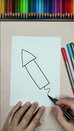 🎉Easy New Year's Eve rocket drawing 🎇 | Drawing with Evi | German
