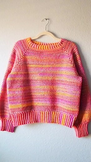 Crochet Raglan Sweater Tutorial | Caron Blossom Cakes Yarn