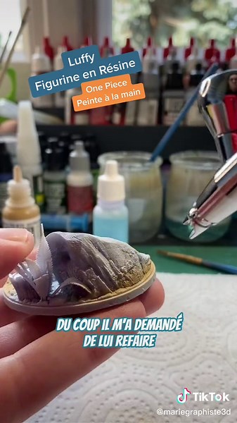 Réalisation d’une figurine en résine de Luffy dans one piece peinte à la main. #onepiece #luffy #figurineresine @elfamosogringo83 @Marie | Paint Figurine ✨