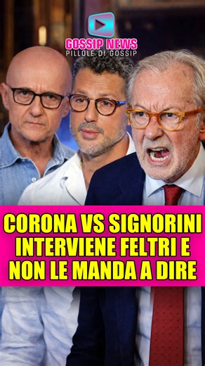 Corona vs Signorini: lo sfogo di Feltri accende il dibattito sul giornalismo-spettacolo Feltri difende Signorini e attacca Corona: non è solo una faida personale, ma uno scontro tra verità e spettacolo nel panorama mediatico italiano. Il Codacons chiede lo stop del Grande Fratello. #Corona #Signorini #Feltri #GrandeFratello | UD News