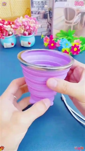 These collapsible cups are so cute! 🌸✨