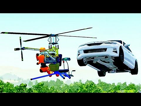 Beamng drive - Helicopter Dummy Crashes