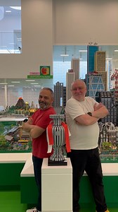 Our two master builders, Stuart from England and Didac from Spain, are preparing the stadium for the big match tonight! ⚽️ Who will lift the trophy, and who will build bricks of dissapointments ?🏆😉 #LEGOHouse #HomeoftheBrick #Football | LEGO House
