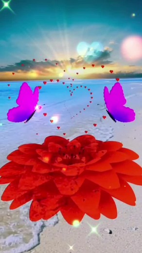 Whimsical Animated Scene with Flowers and Butterflies