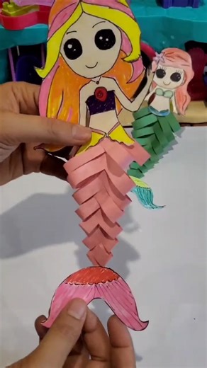 Easy DIY Mermaid Paper Doll #DIYPaperDoll #MermaidCraft #YouTubeShorts #PaperCraft #MermaidDIY