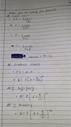 simple interest and compund interest formula #viral #formula