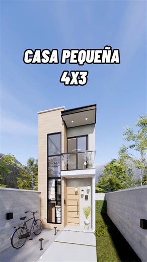 Wow! Mini Casa de 4X3 🏠 #casaspequeñas #fachadamoderna #tinyhouse #arquitectura #housetour #casasmodernas #kitnet | Habita.Dos