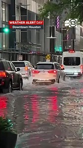 ABC13 reporter ABC13-Brooke Taylor captured video of high water in downtown Houston this afternoon near San Jacinto and Lamar. Stay with ABC13 for detailed forecast updates. | ABC13 Houston