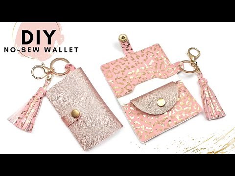 DIY No Sew Faux Leather Combo Wallet Keyring with Tassel