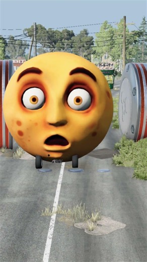 Long Colorful Capsule Buses vs Hydraulic Crusher | BeamNG.drive #Shorts