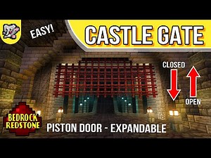 Piston Door Castle Gate EXPANDABLE | Minecraft Tutorial | BEDROCK MCPE XBOX PS