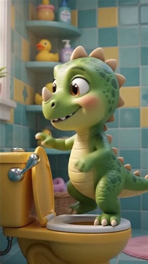 Oh No Baby Dino Has to Go Potty 🚽 Potty Training Song #shorts