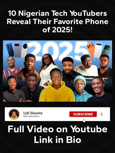 Which phone do YOU think is the favorite among tech YouTubers this year? 🧐 I teamed up with @Fred's tech hub @MiahDoesTech @Eugoson Quorch @Benjamin Freeman @Adaora | Tech Content Creator @Oscar Frank @ShallyTech @Tayo Babs @Audu Buba @Stevedoestech to reveal our favorite phones from 2025. . Full video is LIVE on YouTube! Link in bio. 🚀