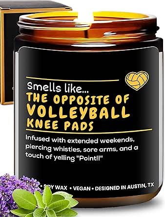 Volleyball Candle, Volleyball Gift Ideas for Teen Girls, Cool Sports Themed Gifts for Players, Coach, Teenagers, Teams, Athletes, Moms, Birthday, Christmas, Special Occasions, Gift-Ready