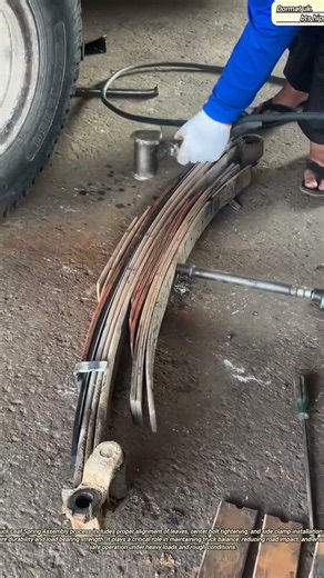 Truck Leaf Spring Assembly Process Good Tools And Machinery In Daily Work