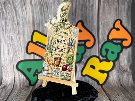 Colorful Kitchen Essentials Wall Decor | Foodie Gift | Decorative Chef Sign | Rustic Kitchen Wall Art | Printed Display Board - Etsy