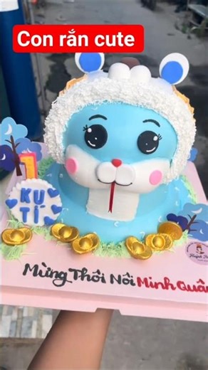 bánh kem con rắn cute #banhkem #cake #choduchoalongan