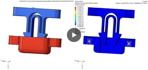 #fea #simulation #nonlinearanalysis #snapfit #optistruct #hypermesh #polyamide #mechanicaldesign #cae #productdevelopment | Dr. Marzak Zerouki