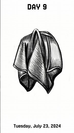 I Learn Drawing Fundamental day 9: [Speedart] Shading, Shape, Form & Realism (Cloth)