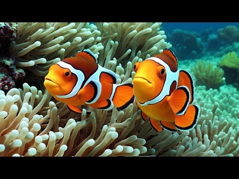 Colorful schools of fish swimming happily in the vast ocean - Fish video